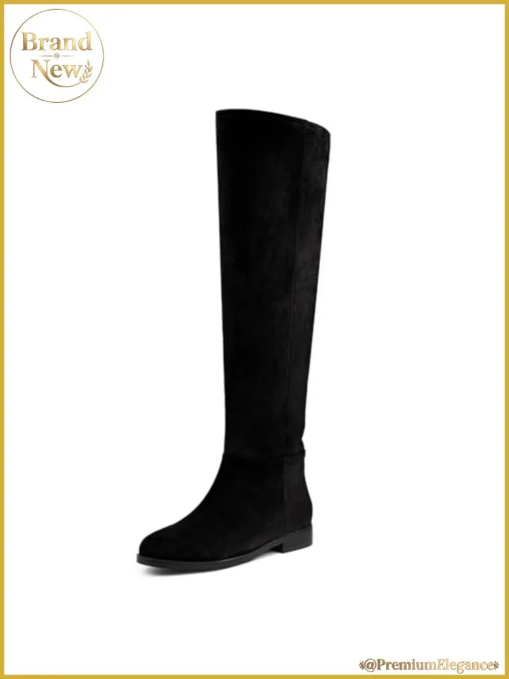Suede Knee High Boots Convertible Fold Over Slouchy Flat Round Toe